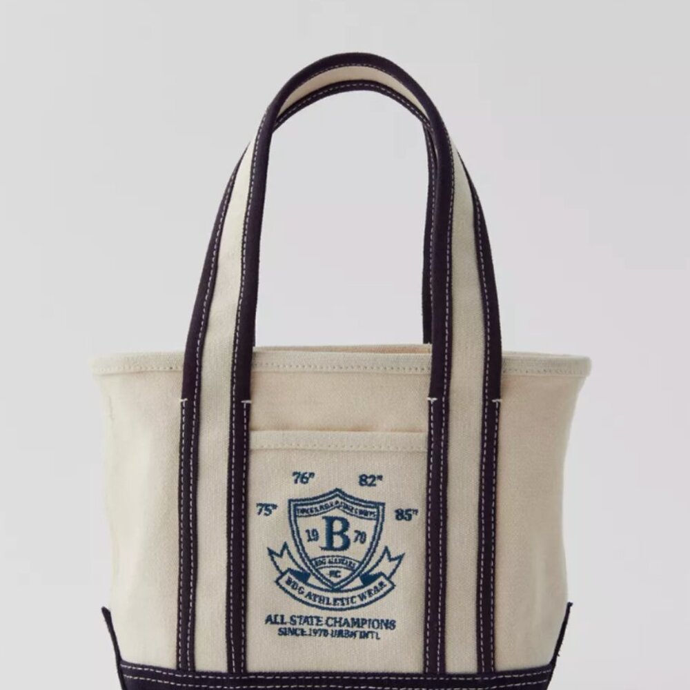 NWOT BDG Mini Canvas Tote Bag - Ivory/ Black